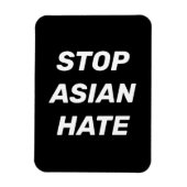 Stop Asian Hate Black white elegant sign Magneet (Verticaal)