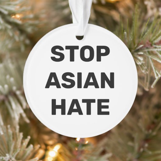 Stop Asian Hate, zwart wit Ornament (Boom)
