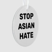 Stop Asian Hate, zwart wit Ornament (voorkant)