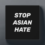 Stop Asian Hate, zwart wit teken Fotoplaat<br><div class="desc">Stop Asian Hate, zwart wit bordje Stop geweld tegen Aziatische mensen, Stop Covid 19 Corona virus haat misdaden, AAPI Community</div>