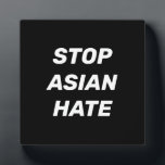 Stop Asian Hate, zwart wit teken Fotoplaat<br><div class="desc">Stop Asian Hate, zwart wit bordje Stop geweld tegen Aziatische mensen, Stop Covid 19 Corona virus haat misdaden, AAPI Community</div>
