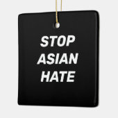 Stop Asian Hate, zwart wit teken Keramisch Ornament (Links)