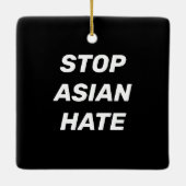 Stop Asian Hate, zwart wit teken Keramisch Ornament (Achterkant)