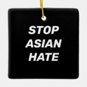 Stop Asian Hate, zwart wit teken Keramisch Ornament (Voorkant)