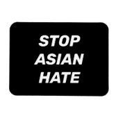 Stop Asian Hate, zwart wit teken Magneet (Horizontaal)