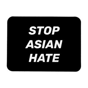 Stop Asian Hate, zwart wit teken Magneet