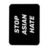 Stop Asian Hate, zwart wit teken Magneet (Verticaal)