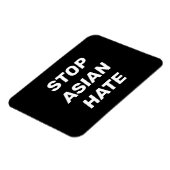 Stop Asian Hate, zwart wit teken Magneet (Linkerzijde)