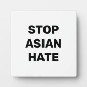 Stop Asian Hate, zwart wit teken Plaque Fotoplaat (Voorkant)