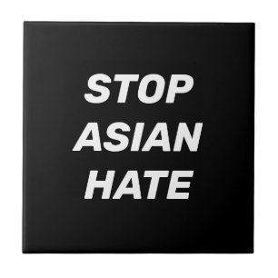 Stop Asian Hate, zwart wit teken Tegeltje