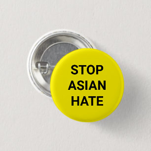 Stop Asian Hate, zwarte gele Pin Button