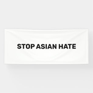 Stop Asian Hate, zwarte witte banner