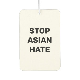 Stop Asian Hate, zwarte witte tekenwagen Air Fresh Luchtverfrisser