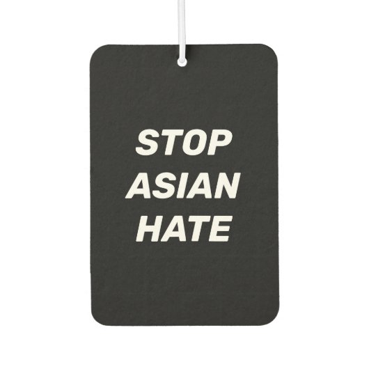 Stop Asian Hate, zwarte witte tekenwagen Luchtverfrisser (Voorkant)