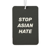 Stop Asian Hate, zwarte witte tekenwagen Luchtverfrisser (Achterkant)