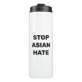 Stop Asian Hate, zwarte witte thermische trommel Thermosbeker (Voorkant)