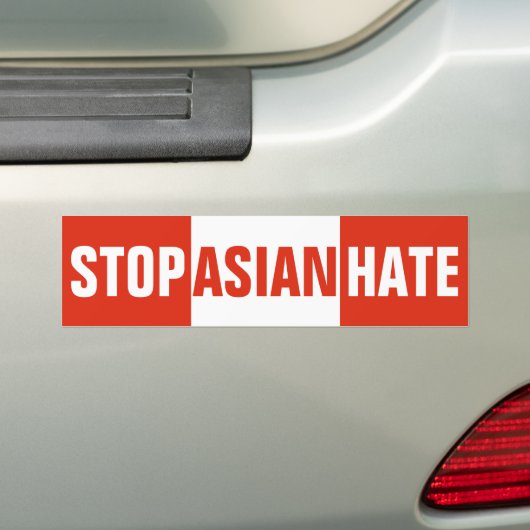 Stop Aziatische haat Bumpersticker (Op auto)
