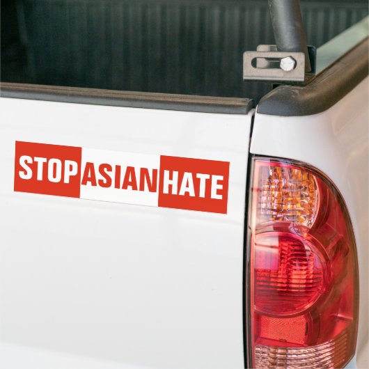 Stop Aziatische haat Bumpersticker (Op Truck)