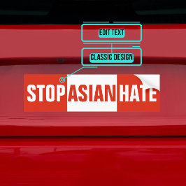 Stop Aziatische haat Bumpersticker