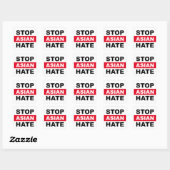 Stop Aziatische haat tegen racisme Slogan White Vierkante Sticker (Vel)