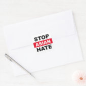 Stop Aziatische haat tegen racisme Slogan White Vierkante Sticker (Envelop)