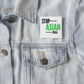 Stop Aziatische haat Vierkante Button 5,1 Cm (In situ)