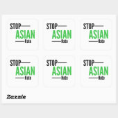 Stop Aziatische haat Vierkante Sticker (Vel)