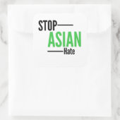 Stop Aziatische haat Vierkante Sticker (Tas)