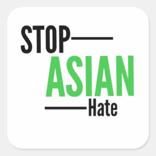 Stop Aziatische haat Vierkante Sticker