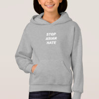 Stop Aziatische haat, witte letters grijs