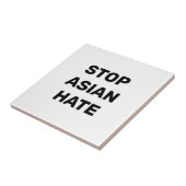 Stop Aziatische haat, zwart wit teken Keramische T Tegeltje (Zijkant)