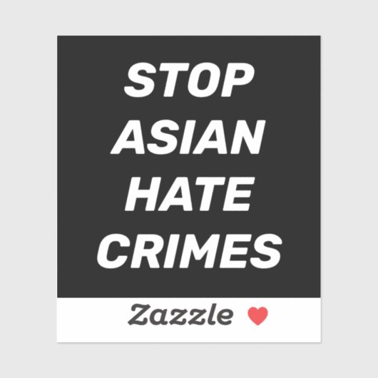 Stop Aziatische haatmisdaden, zwarte witte Sticker (Vel)