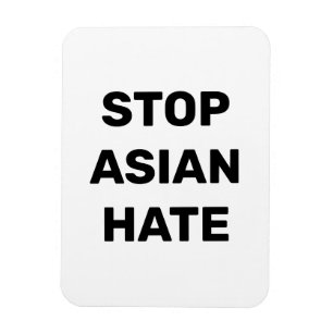 Stop Aziatische Hate, zwart wit bord Magnet Magneet
