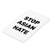 Stop Aziatische Hate, zwart wit bord Magnet Magneet (Linkerzijde)