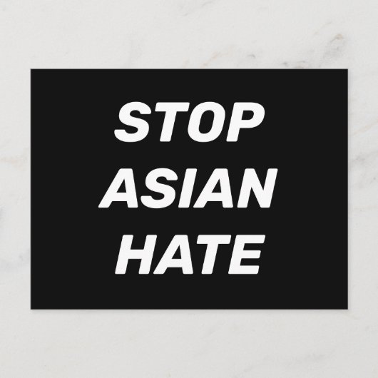 Stop Aziatische Hate, zwart wit Briefkaart (Voorkant)
