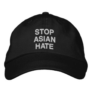 Stop Aziatische Hate, zwart wit Geborduurde Pet