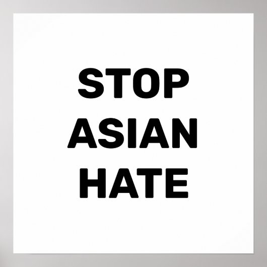 Stop Aziatische Hate, zwart wit Poster (Voorkant)