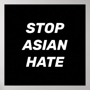 Stop Aziatische Hate, zwart wit Poster