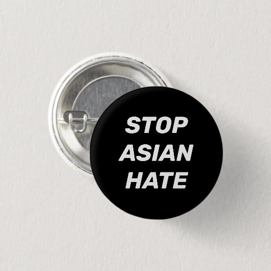 Stop Aziatische Hate, zwart wit Ronde Button 3,2 Cm (Voorkant /achterkant)