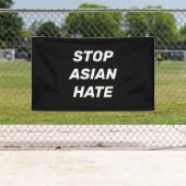 Stop Aziatische Hate, zwart wit Spandoek (Insitu)
