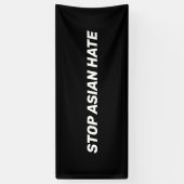 Stop Aziatische Hate, zwart wit Spandoek (Verticaal)