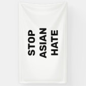 Stop Aziatische Hate zwart-wit Spandoek (Verticaal)