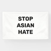 Stop Aziatische Hate zwart-wit Spandoek (Horizontaal)