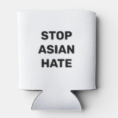 Stop Aziatische Hate, zwarte witte Koelbox Blikjeskoeler (Achterkant)