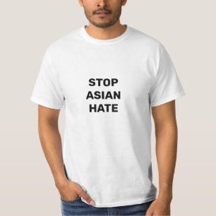 Stop Aziatische Hate, zwarte witte T-shirt