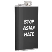 Stop Aziatische Hate, zwarte witte vinylomhulling Heupfles (Rechts)