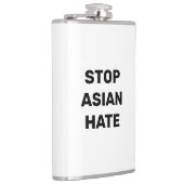 Stop Aziatische Hate, zwarte witte vinylomhulling Heupfles (Rechts)