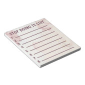 Stop Bad Habits Stop Doing it List Notitieblok (Schuin)