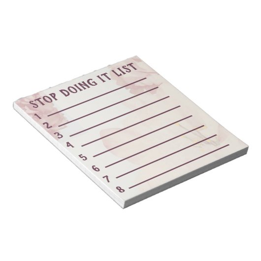 Stop Bad Habits Stop Doing it List Notitieblok (Schuin)