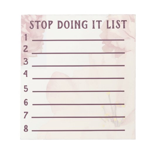 Stop Bad Habits Stop Doing it List Notitieblok (Voorkant)